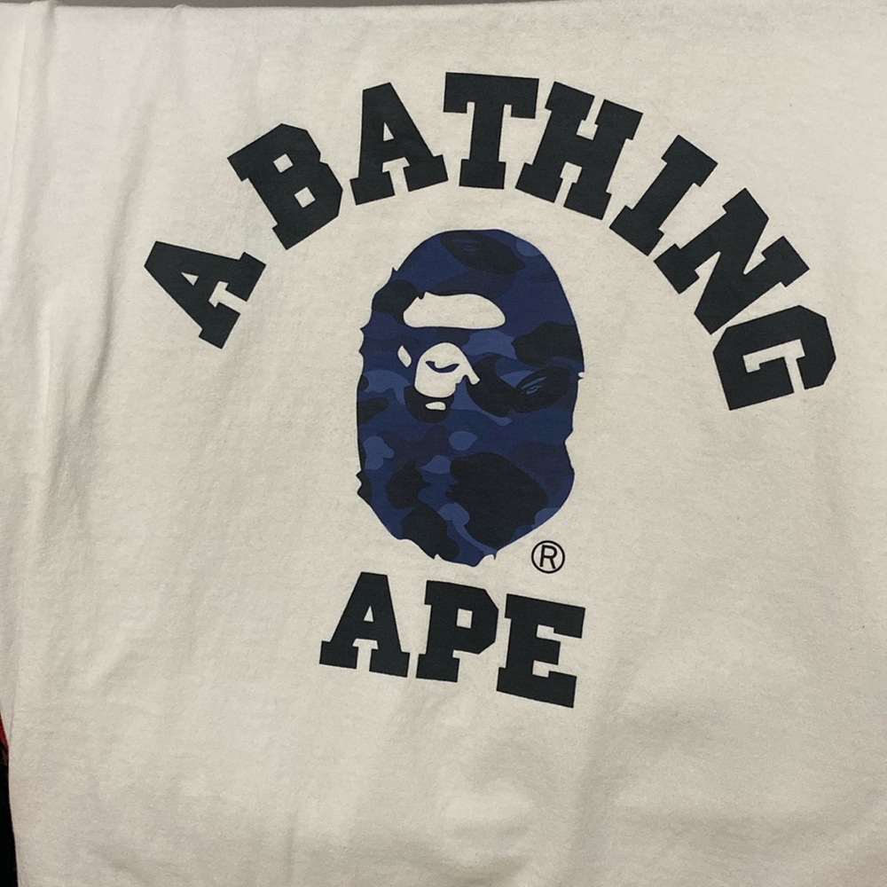 Authentic BAPE white logo T shirt